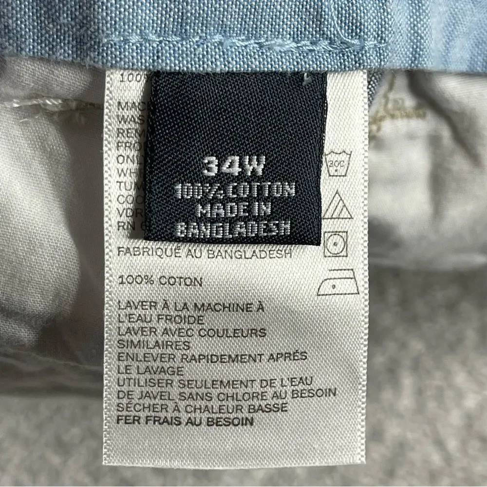 Nautica Shorts Men's 34 Blue Plaid Pockets Flat Front Casual Cotton Summer - Picture 6 of 13